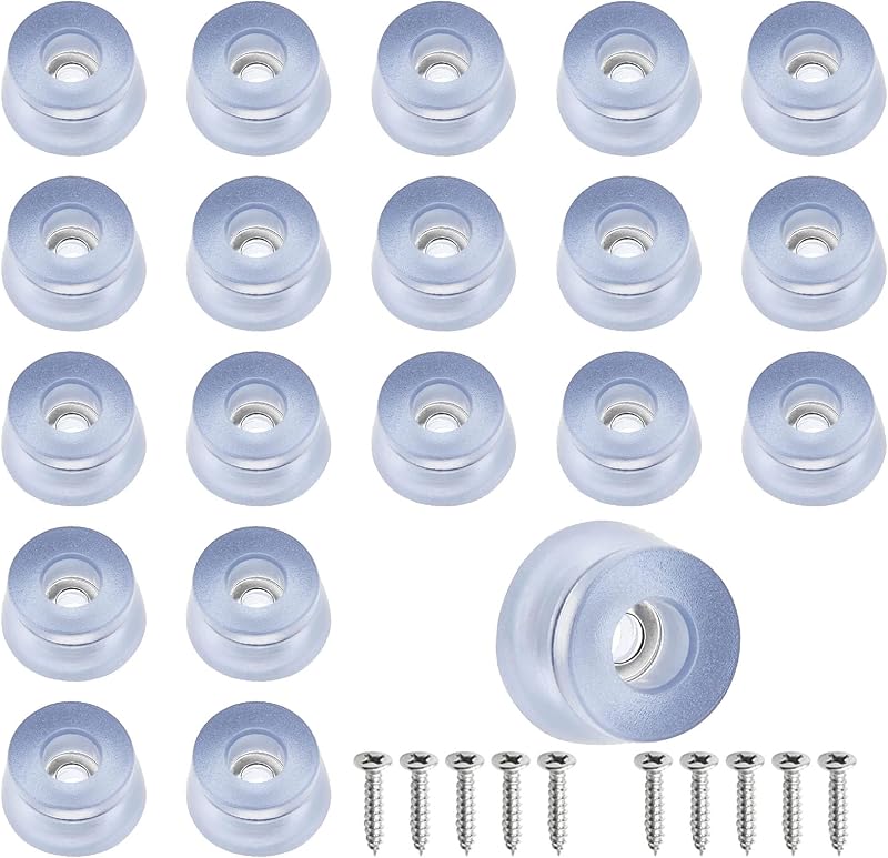 20 Pzas Pies Goma Transparente Antideslizantes para Muebles