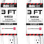 2 Cables Extensión 0.91m Con 3 Tomas 16/3 SJTW Blanco