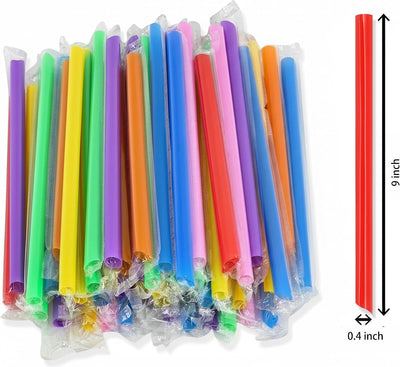 700 Pajitas Plástico 0.43x9pulg Coloridas para Boba