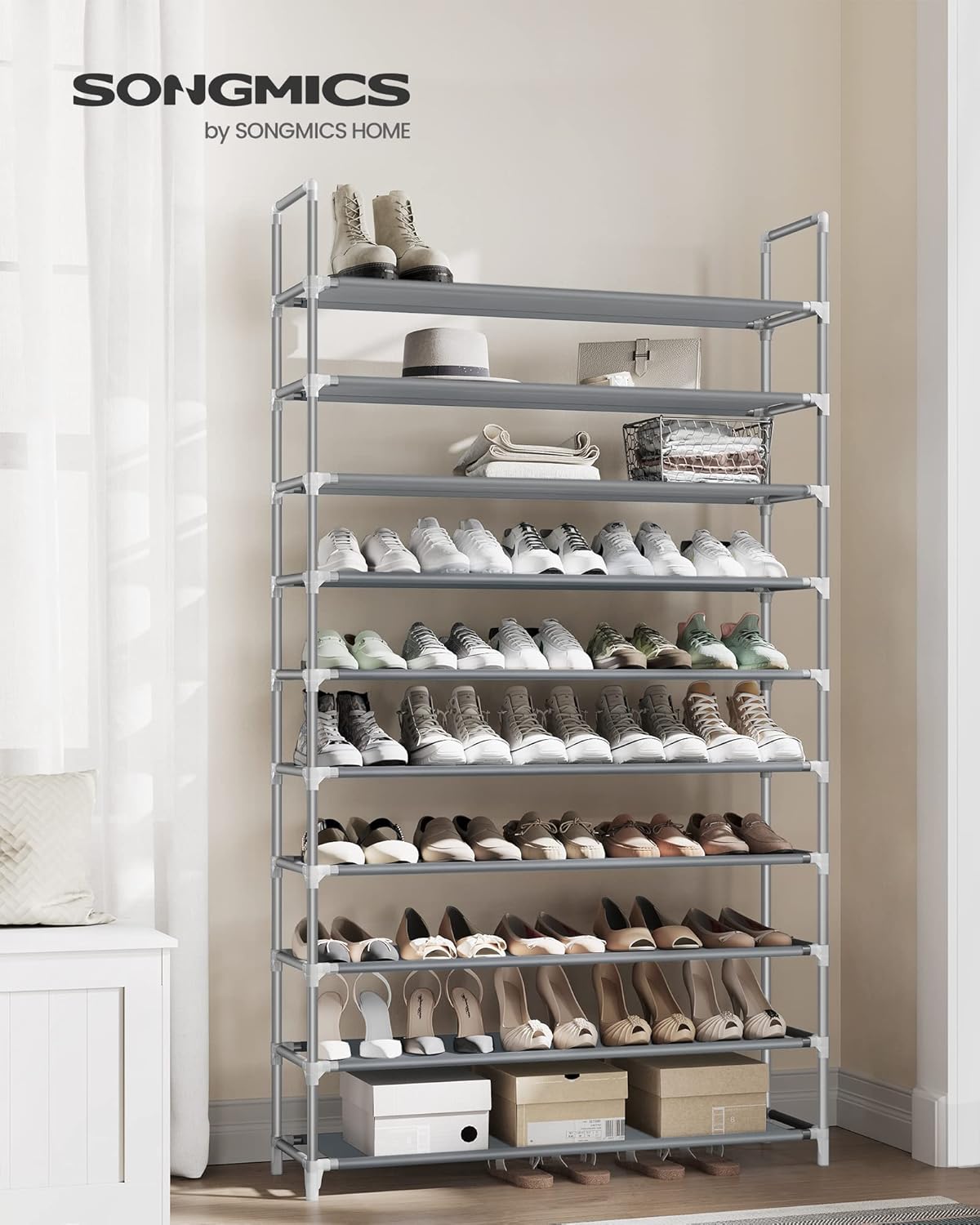Organiz. zapatos 50 pares tela no tejida torre
