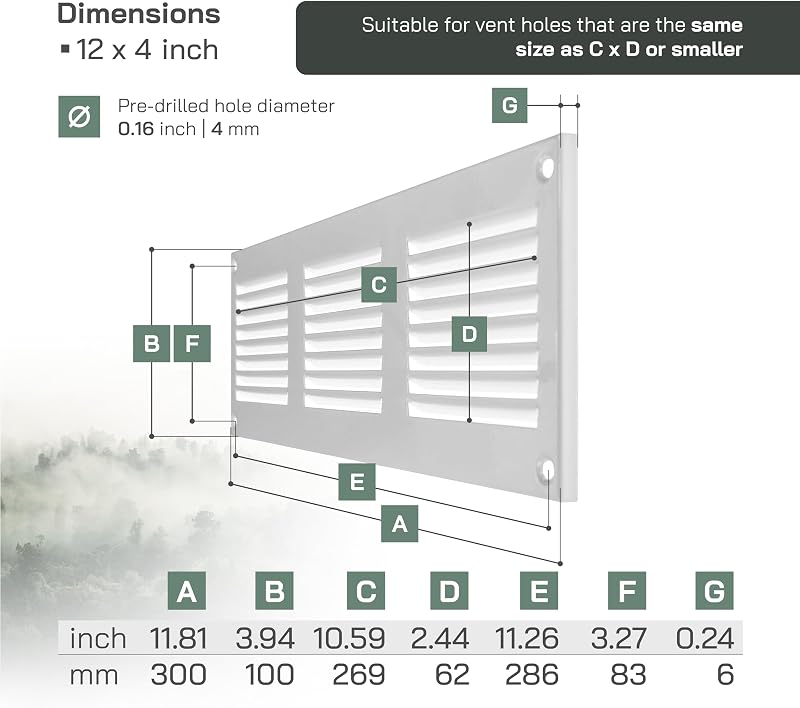 3 Pzas Cubiertas Ventilación Metal 12x4" Rejilla HVAC
