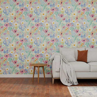 Papel tapiz floral vintage autoadhesivo dormitorio