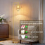 Lámpara pie dorada 66pulg sala estar bohemia ratán