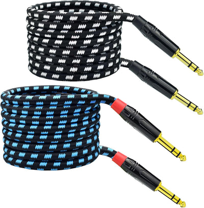 Cable TRS a TRS macho 1/4 pulg 15ft nailon trenzado para mezclador