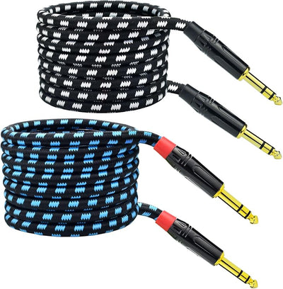 Cable TRS 1/4pulg trenzado nailon para mezclador y altavoz