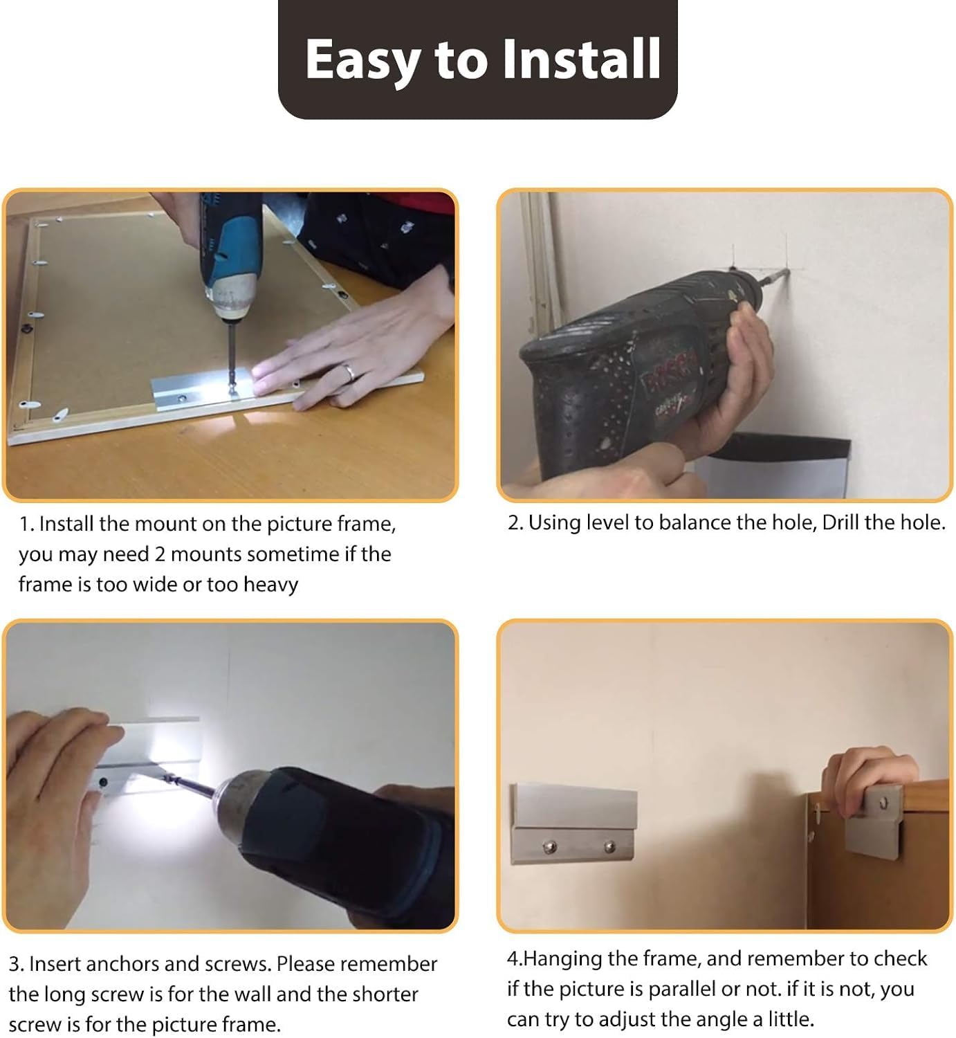 Percha Z aluminio para colgar arte espejos