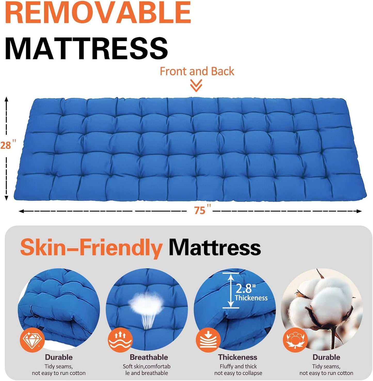 Catres camping 2 camas plegables con colchoneta