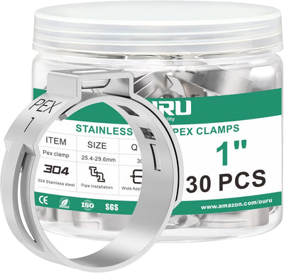 30 Pzas Anillo Crimpado Pex Acero Inox 304
