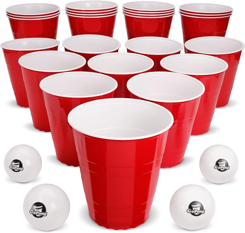 Set beber Yard Pong 24 tazas gigantes 4 bolas