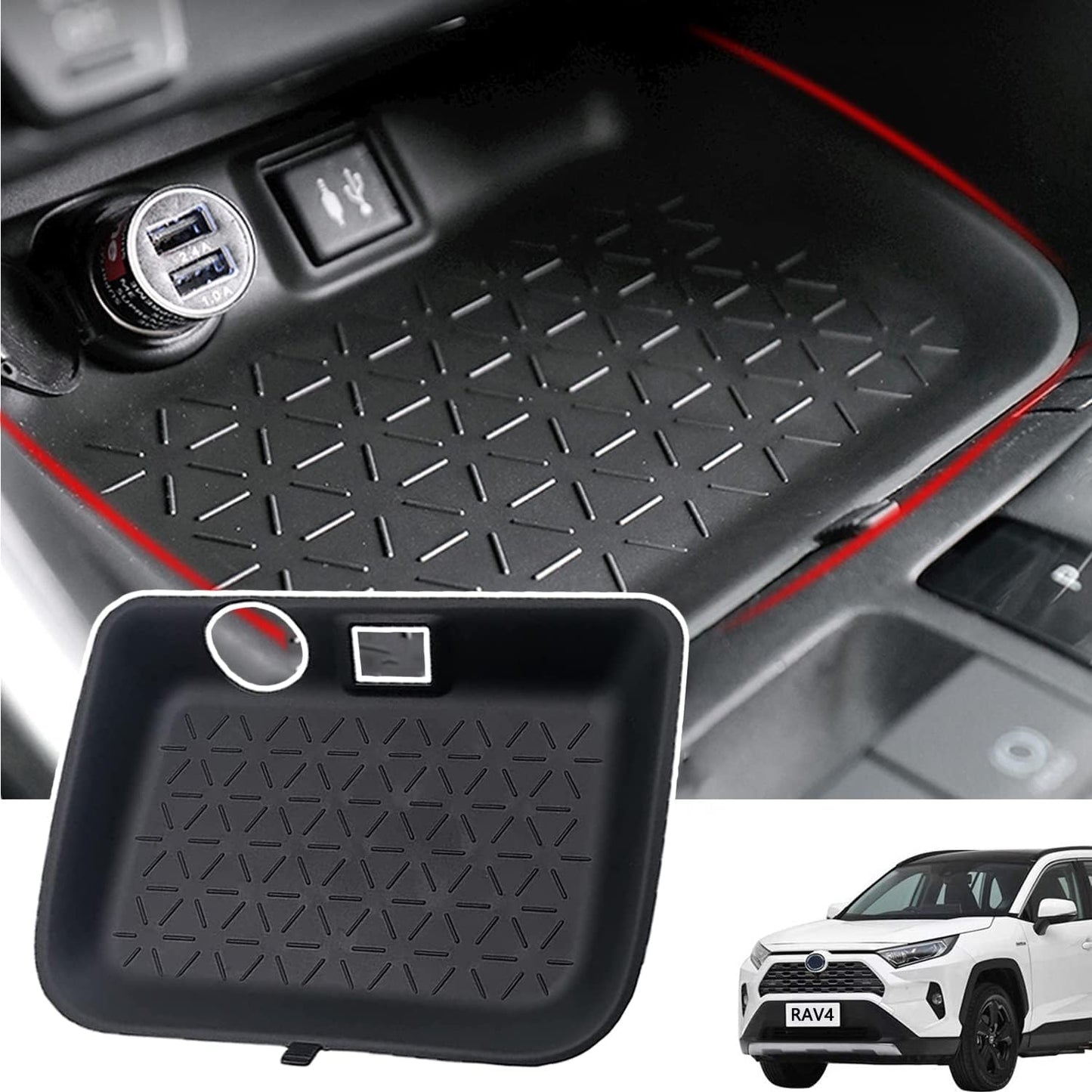 Bandeja almacenamiento palanca cambios para Toyota RAV4