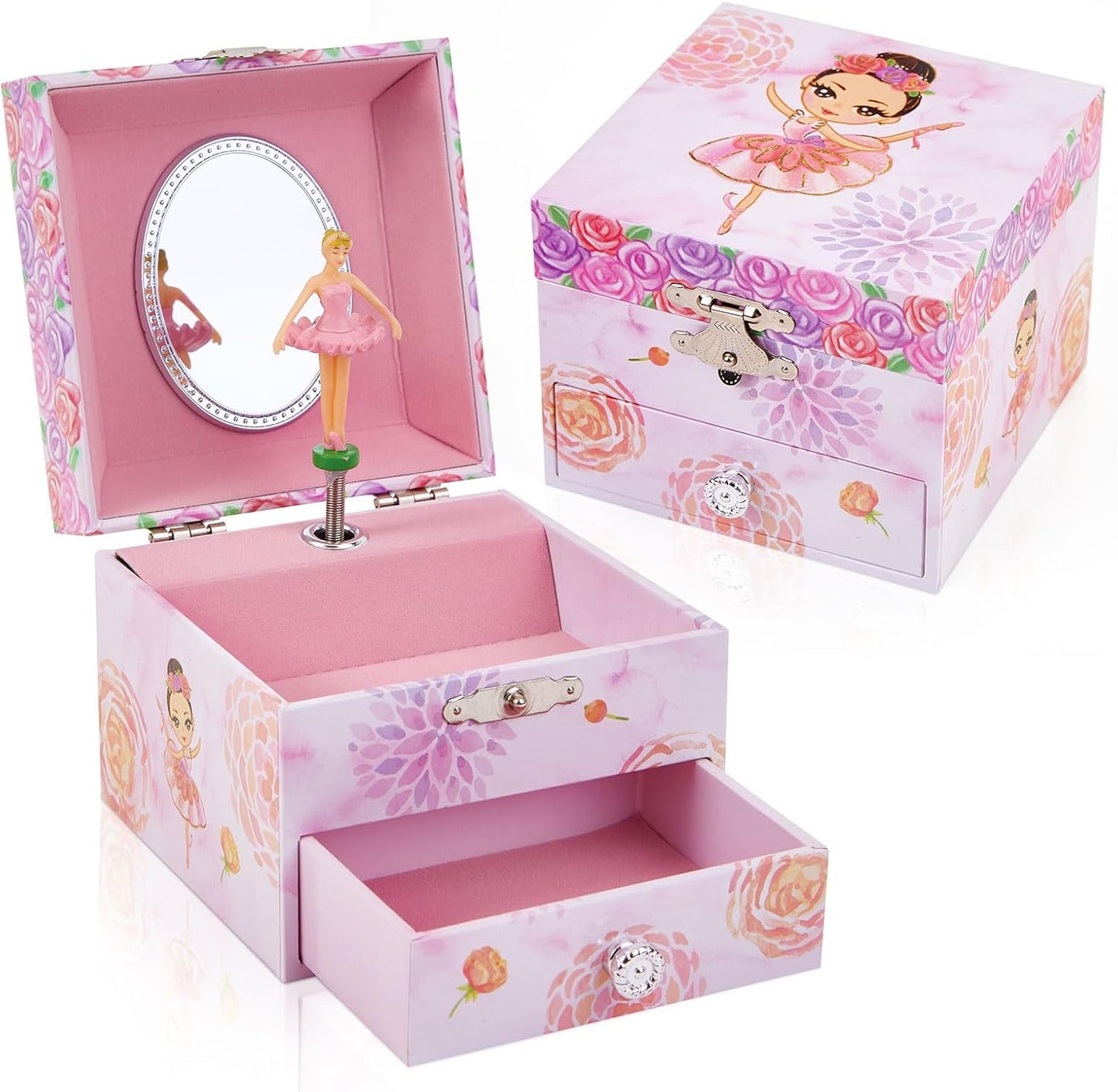 Joyero musical bailarina giratoria para niñas 3-12 años