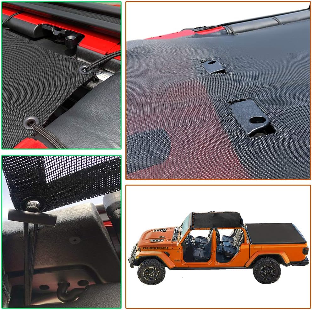 Parasol capota auto malla negra UV con bolsa