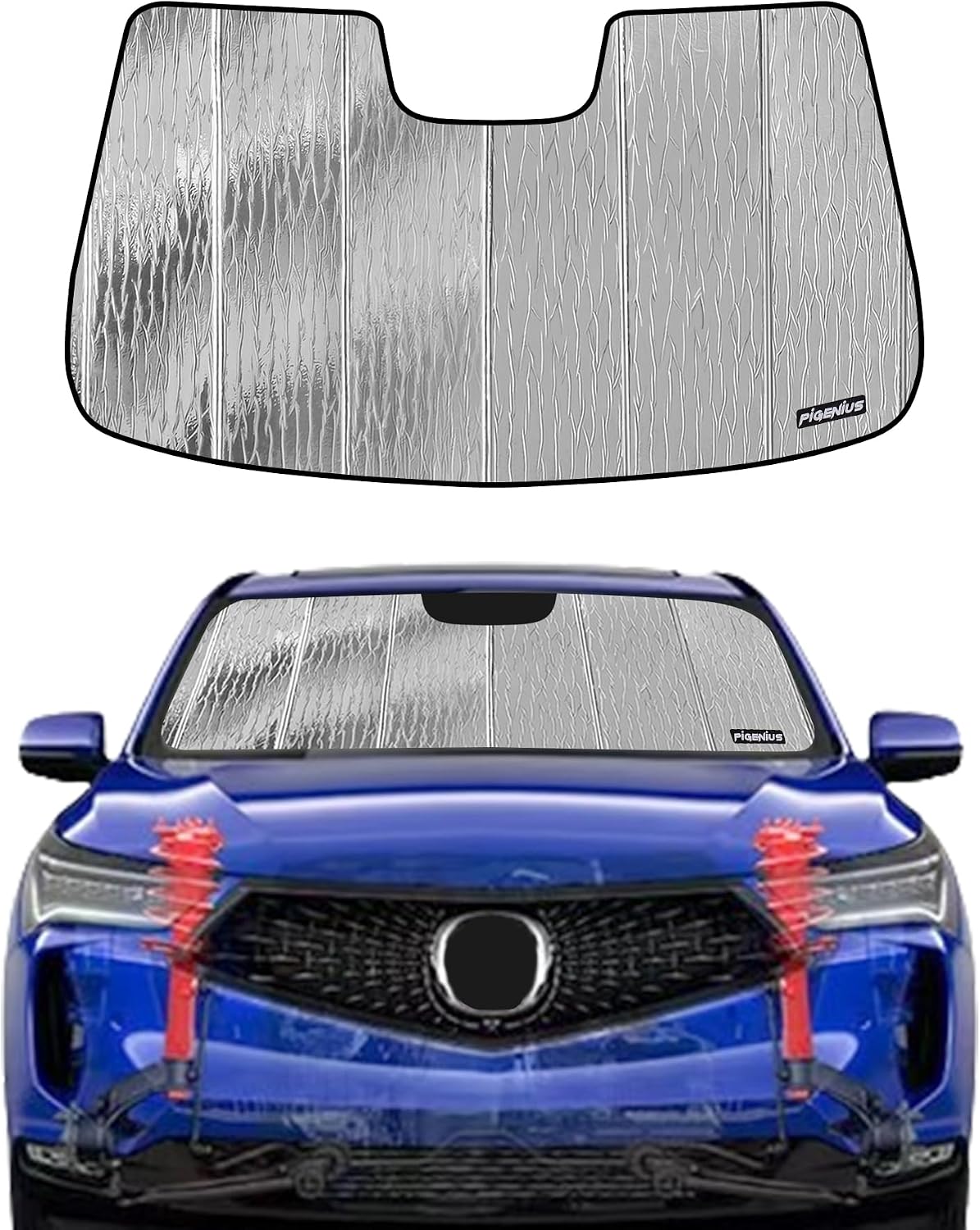 Parasol parabrisas Acura RDX 19-26 reversible plateado y