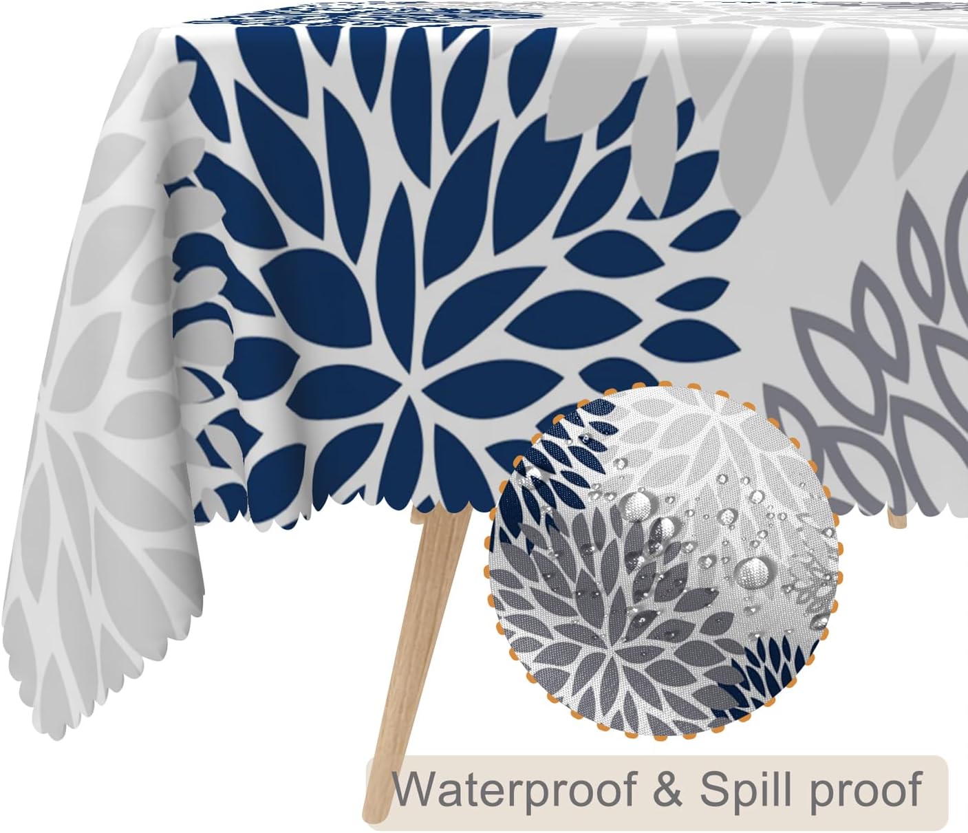 Mantel flores dalia 54x86pulg tela poliéster impermeable