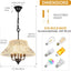 Lámpara colgante cristal negro 16pulg 4 luces comedor sala
