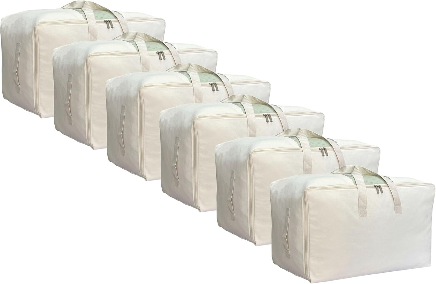 Bolsas almacenamiento edredón lona 80L con asas y ventana
