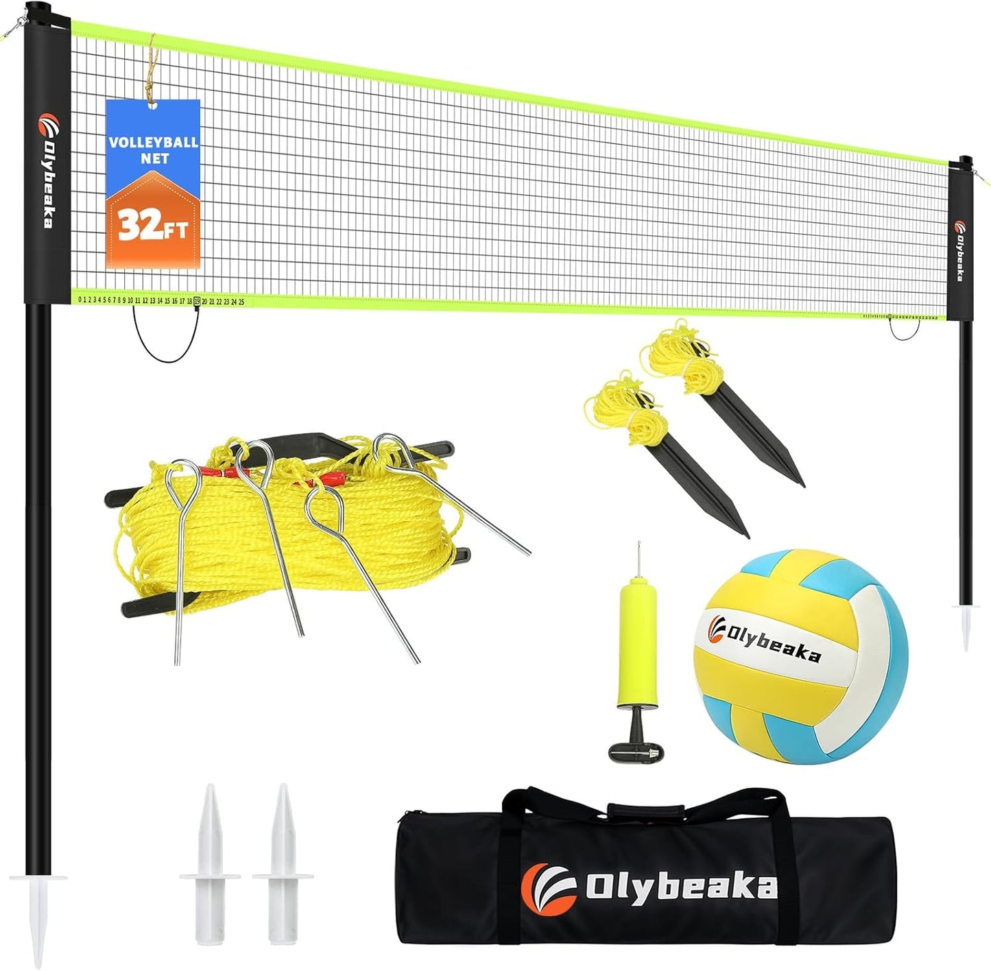 Set voleibol portátil con poste ajustable y bolsa