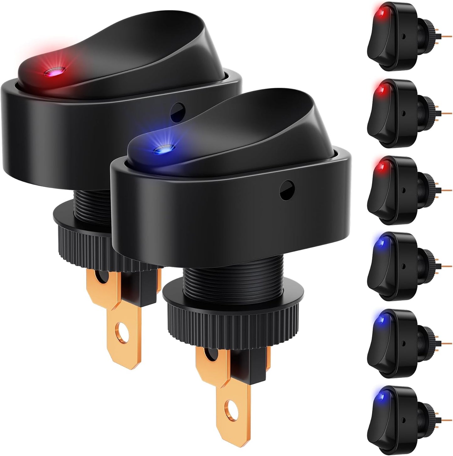 Interruptor palanca 12V 30A con luz LED para auto RV barco