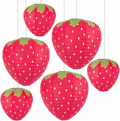 Farol fresa linterna colgante 8-12pulg decoración fiesta rojo