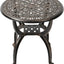 Mesa auxiliar aluminio fundido patrón floral cobre