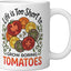 Taza Cerámica para Cultivo de Tomates Blanca