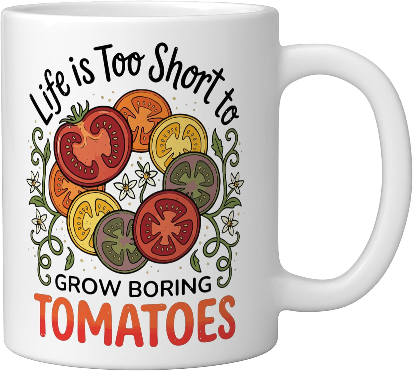 Taza Cerámica para Cultivo de Tomates Blanca