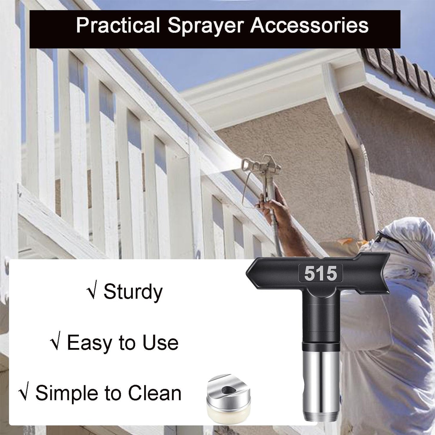 Punta pulverizador sin aire boquillas reversibles para pintura casa