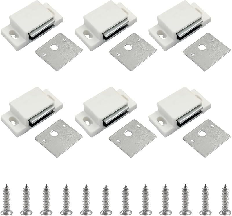 12 Pestillos Magnéticos Blanco para Puerta Gabinete