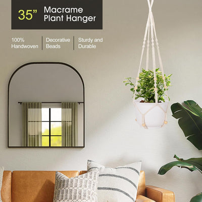 Colgador macramé 35pulg con ganchos para plantas bohemia