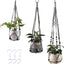 3 Colgadores Macramé para Plantas 35/30/24pulg Gris