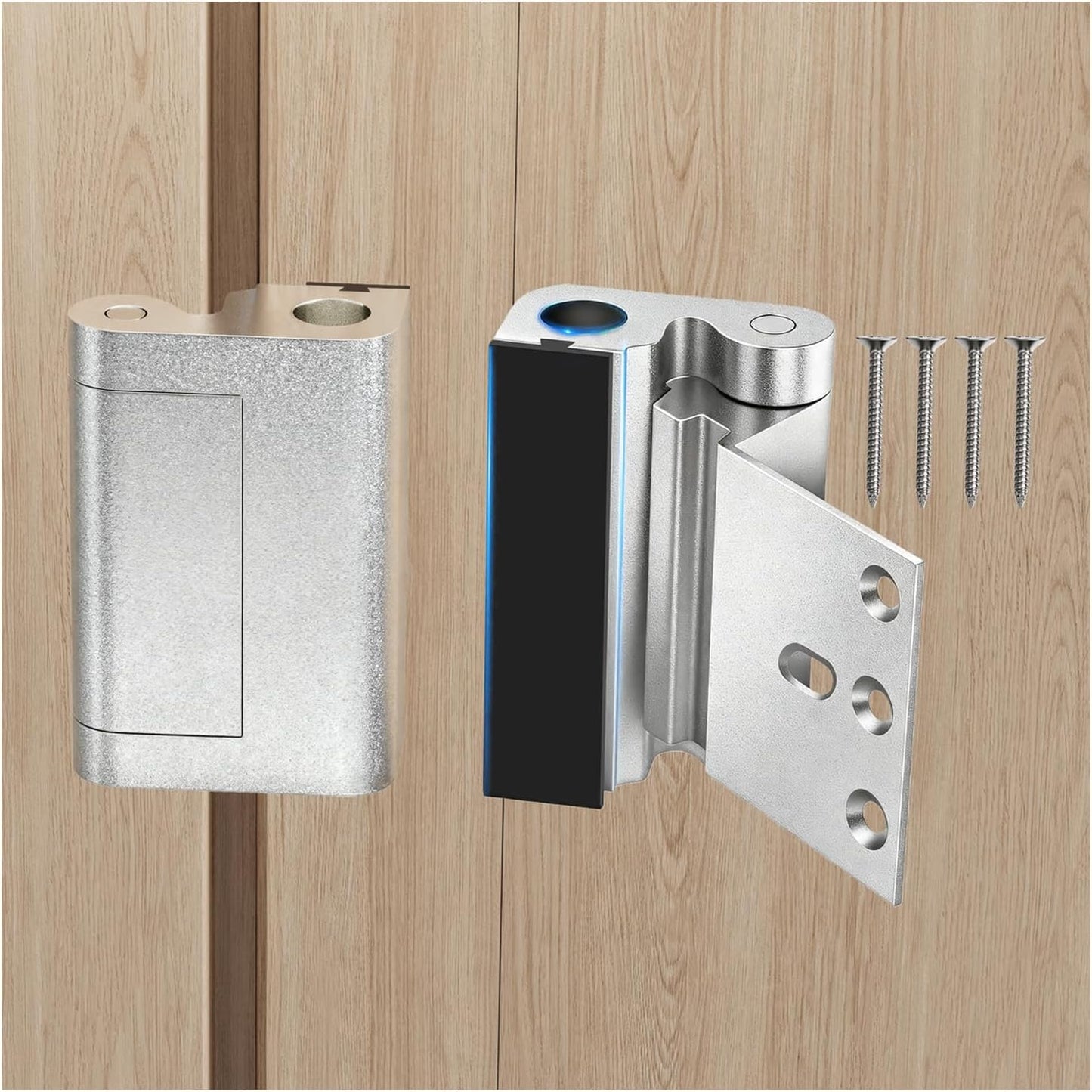 Cerradura seguridad puerta batiente 1200lb metal plateado