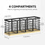 Soporte utensilios cocina 4 compartimentos madera estilo rústico