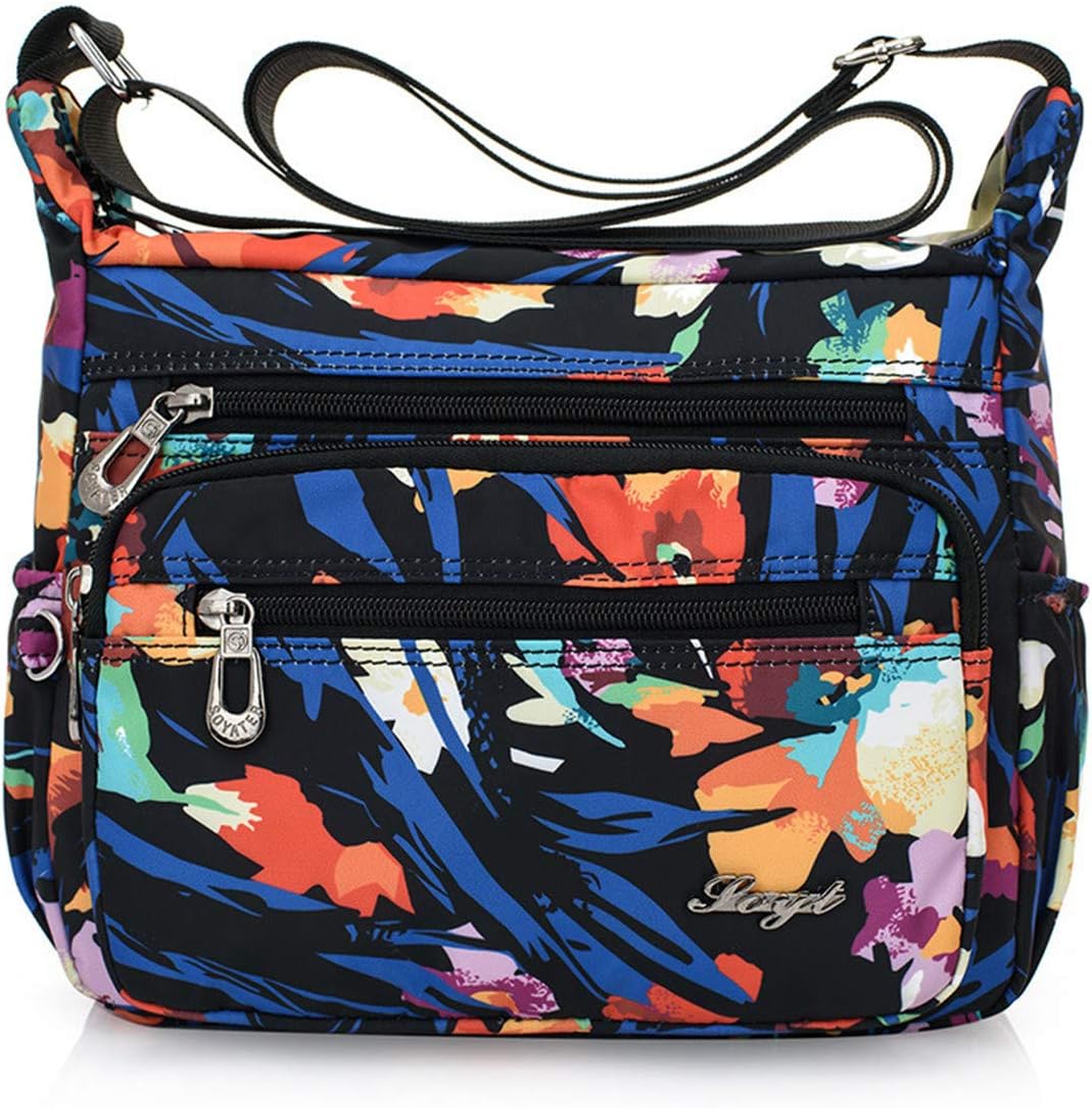 Bolso hombro mujer con bolsillos tipo bandolera nailon
