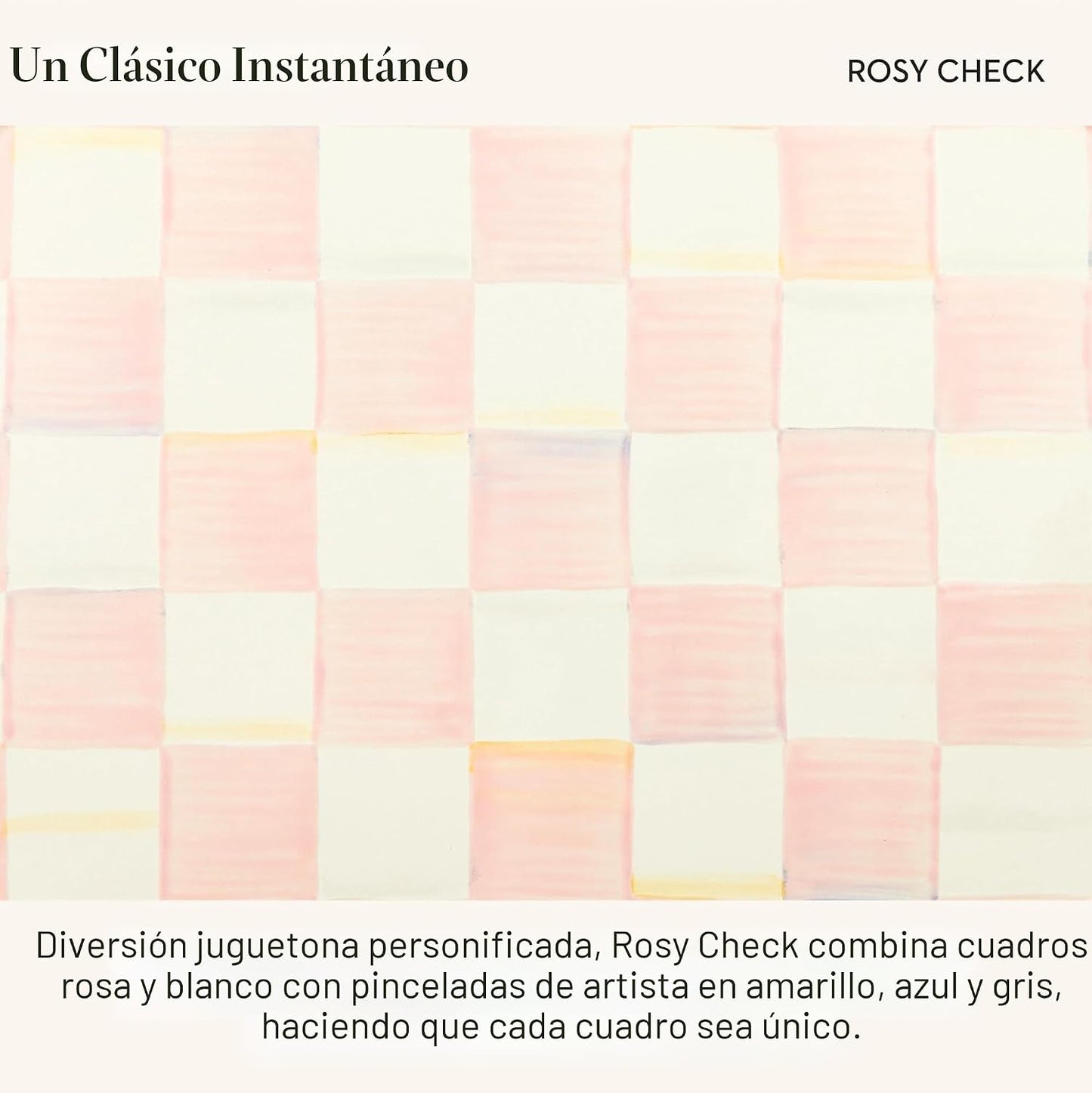Reposacuchares Esmalte Encimera Rosa y Blanco a Cuadros