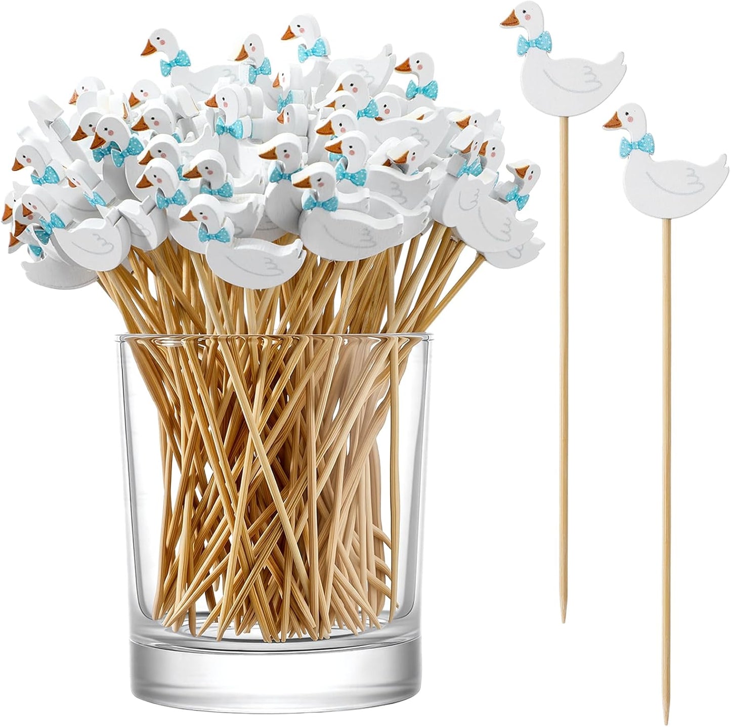 150 Palillos Cóctel Bambú Natural 5.9pulg Decorativos