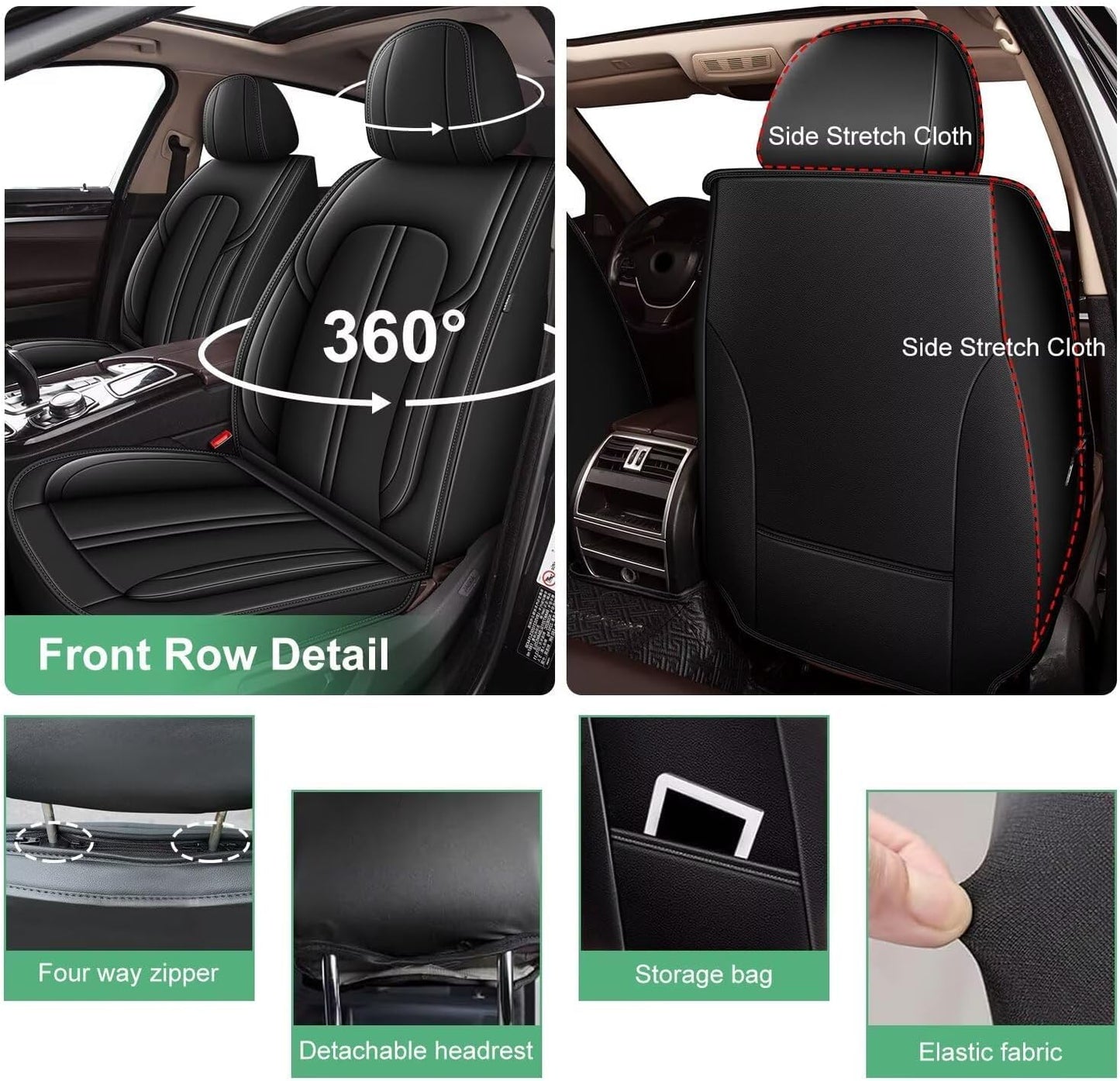 Fundas asiento coche 5 Pzas Honda Civic 03-26 negro