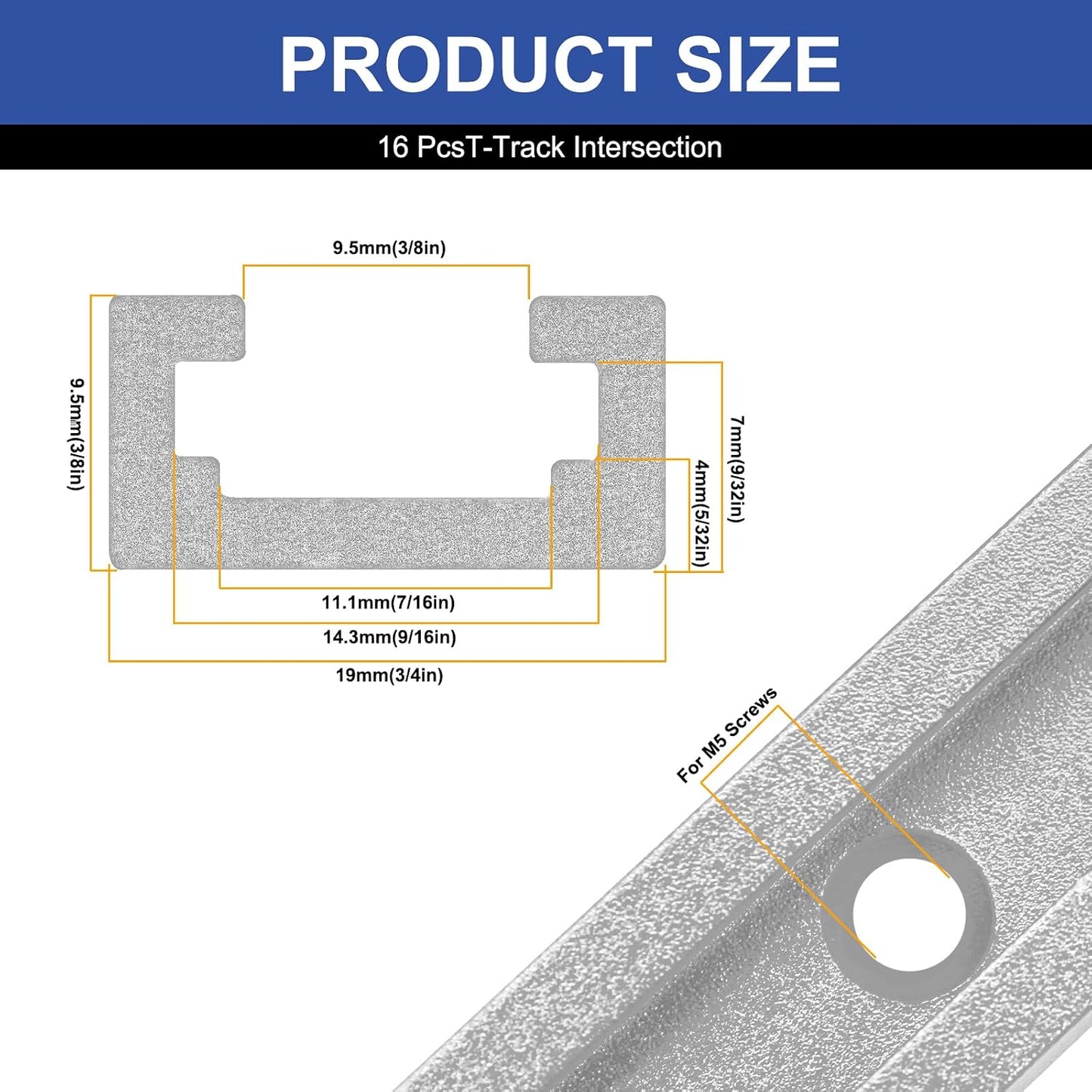 4set T-Track intersección kit aluminio carpintería