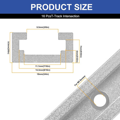 4set T-Track intersección kit aluminio carpintería