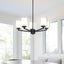 Candelabro negro 5 luces doble cristal ajustable comedor