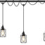 Lámpara colgante 3 luces 19ft cuerda negra pantalla