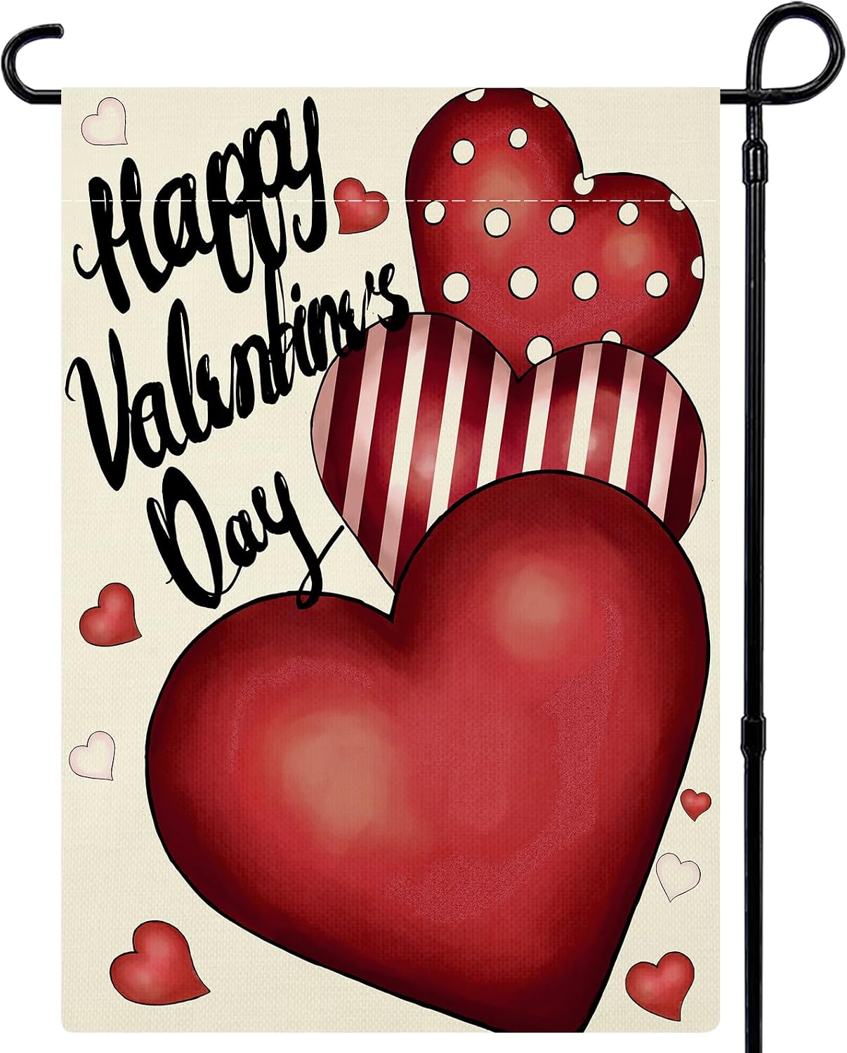 Bandera jardín San Valentín 12x18pulg doble cara corazón
