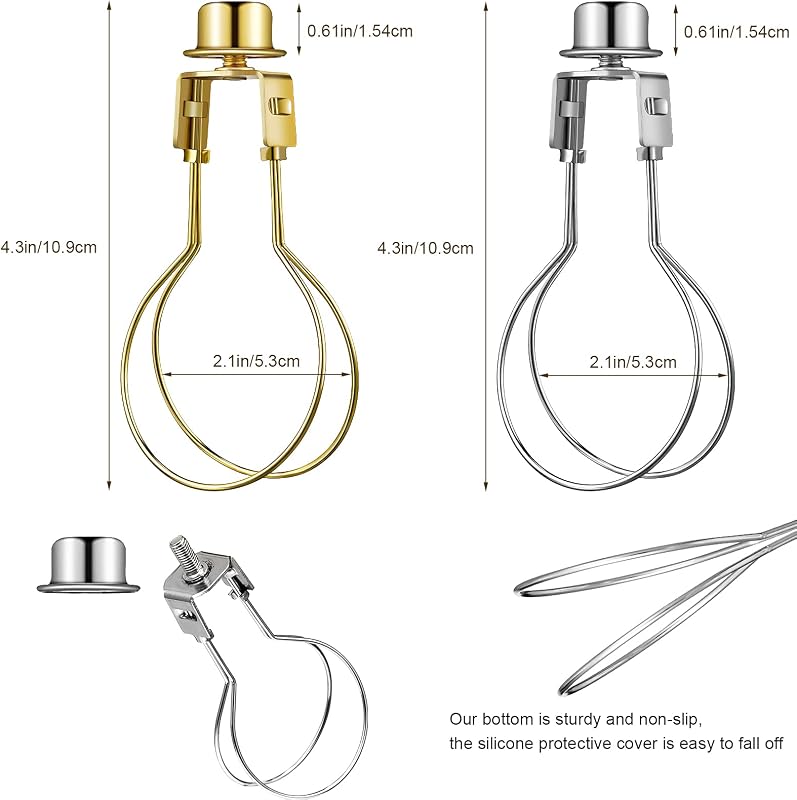 2 Pzas Adaptador Pantalla Bombilla Dorado Plateado