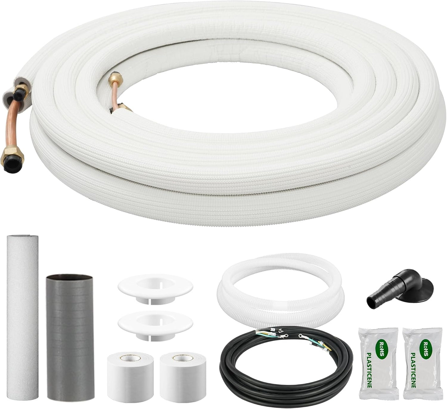 Set líneas mini split 16ft tubos cobre bobina aislada
