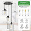 Lámpara techo 3 luces isla cocina comedor negro vidrio