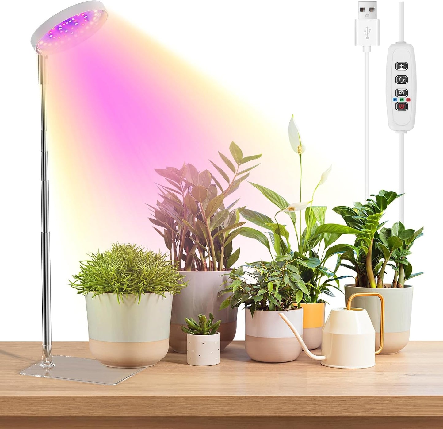 Luz crecimiento plantas interior 48 LEDs 3 espectros