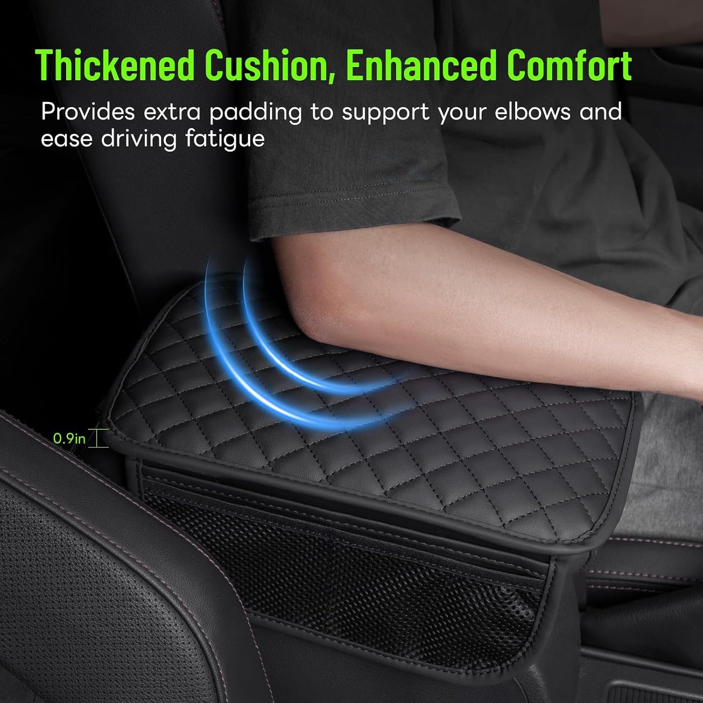 Funda reposabrazos coche cuero 6 bolsillos gruesa universal