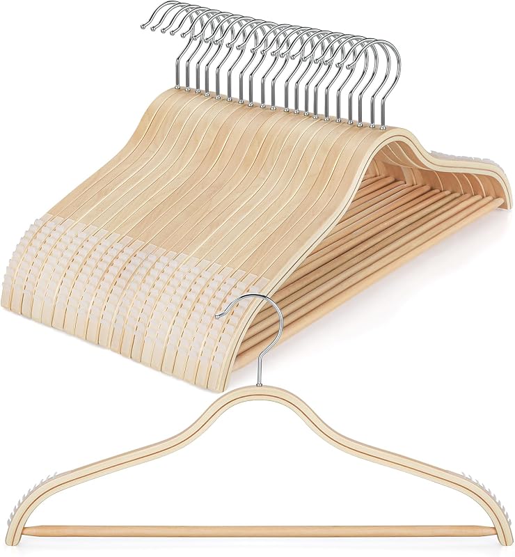 Perchas madera antiderrap para suéteres 20uds