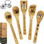 Set 6 cucharas bambú estampado llavero decoración cocina