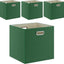 Cajas organiz. tela verde 13x13" asas plegables set 4