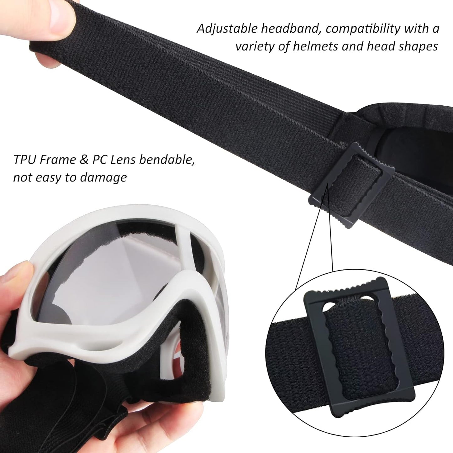 Gafas motocicleta ATV antiniebla antiarañazos ajustables